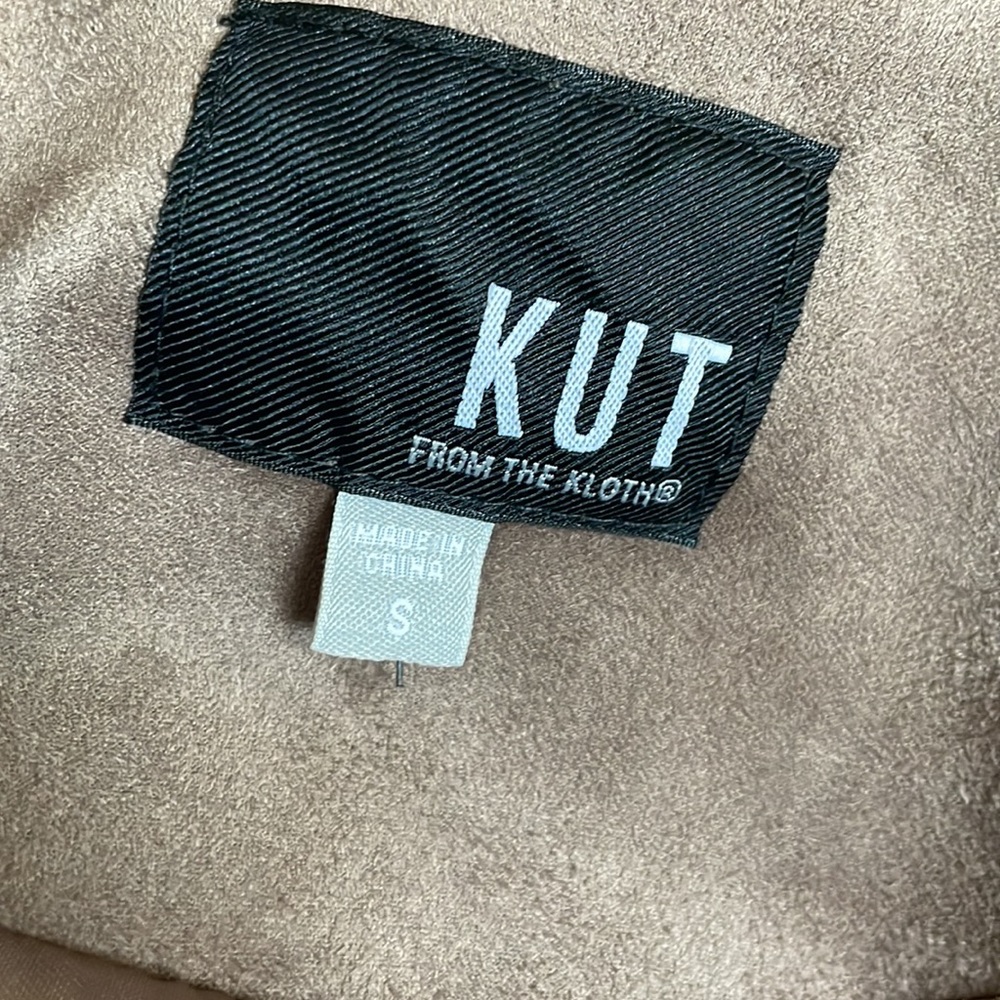 NWOT Kut From The Kloth Faux Suede Drape Moto Jacket Sz S - Picture 5 of 6